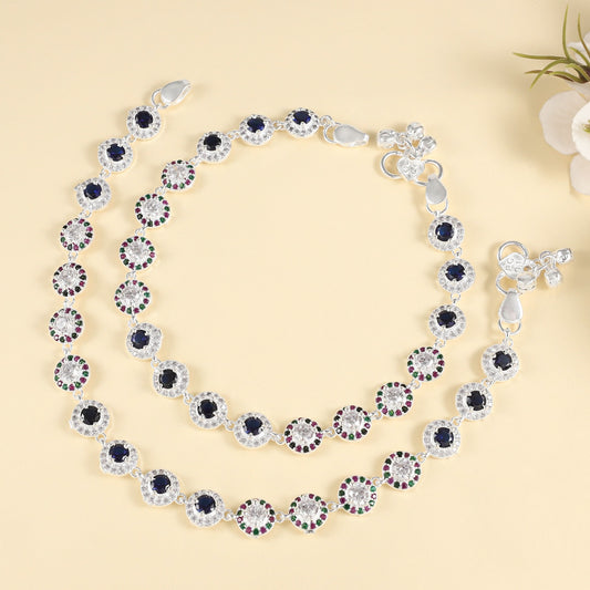 Jiyana Silver Anklets