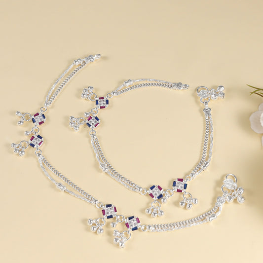 Gauri Silver Anklets