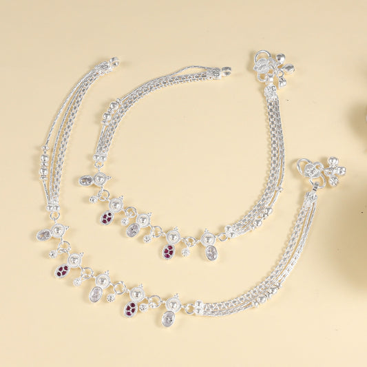 Geetanjali Silver Anklets