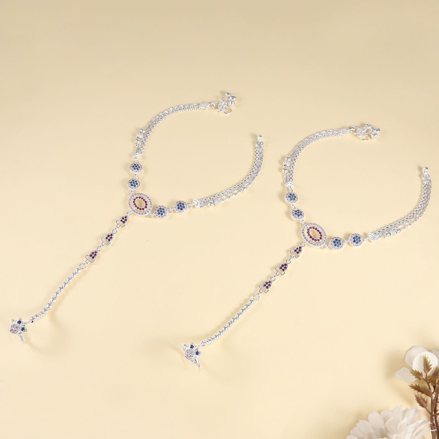 Harini Silver Anklets