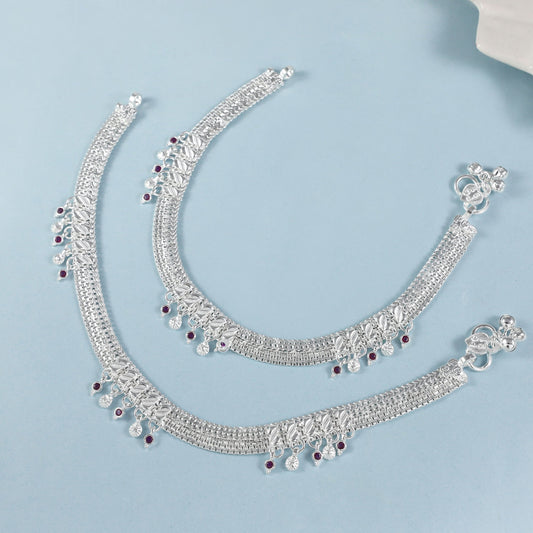 Aditi Silver Anklets