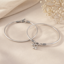 Minimal Ghungroo Silver Kada  Anklets