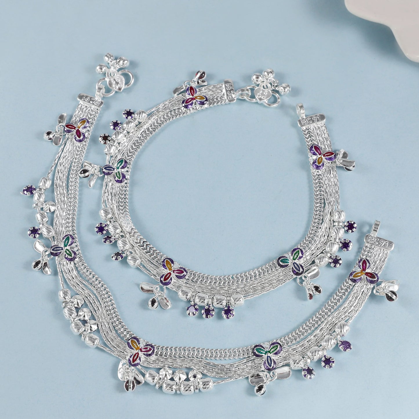 Chavvi Silver Anklets
