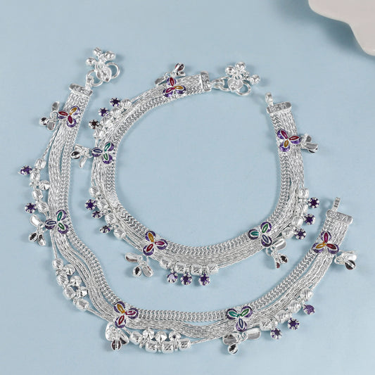 Chavvi Silver Anklets