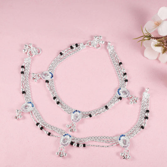 Bhaumi Silver Anklets