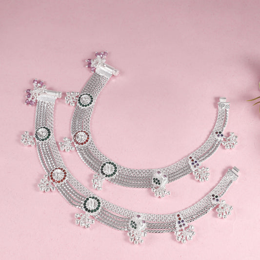 Zainab Silver Anklets
