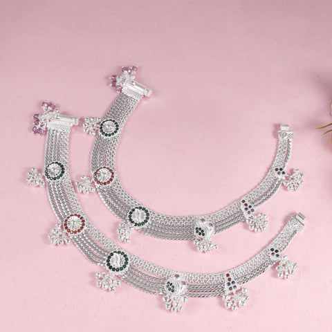 Zainab Silver Anklets