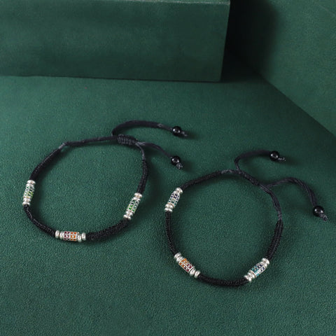 Purna Color Shine Silver Anklets