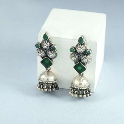 Annie Unbiased Green Silver Earrings