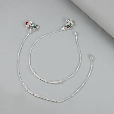 Rehana Simple Lines Silver Anklets