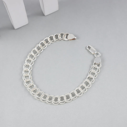 Varnish Fancy Silver Bracelet For Him