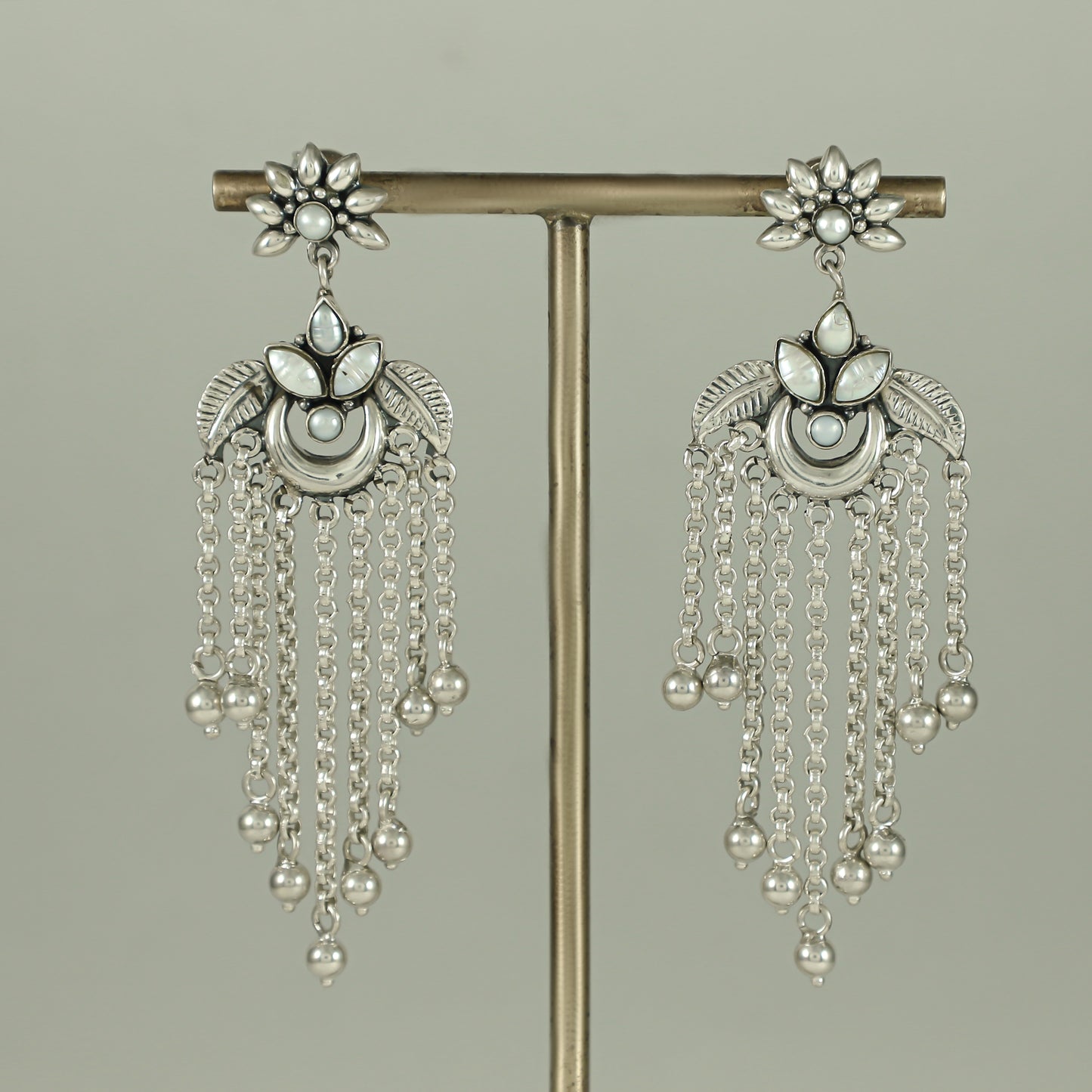 Saisha Pearl Studded Dangling Earrings