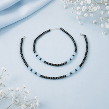 Siya Stylish Blue Accent Silver Anklets