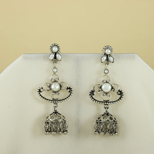 Aahana Pearl Silver Earrings