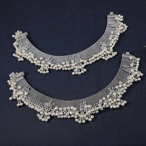Risha Divine Ghungroo Silver Anklets