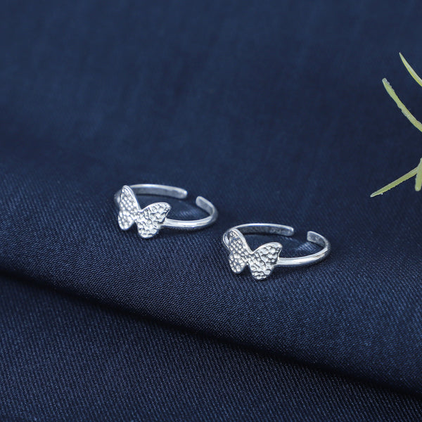 Aashna Pretty Butterfly Silver Toe Rings