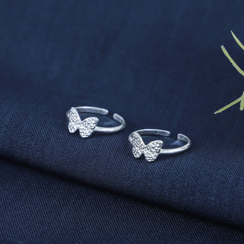 Aashna Pretty Butterfly Silver Toe Rings
