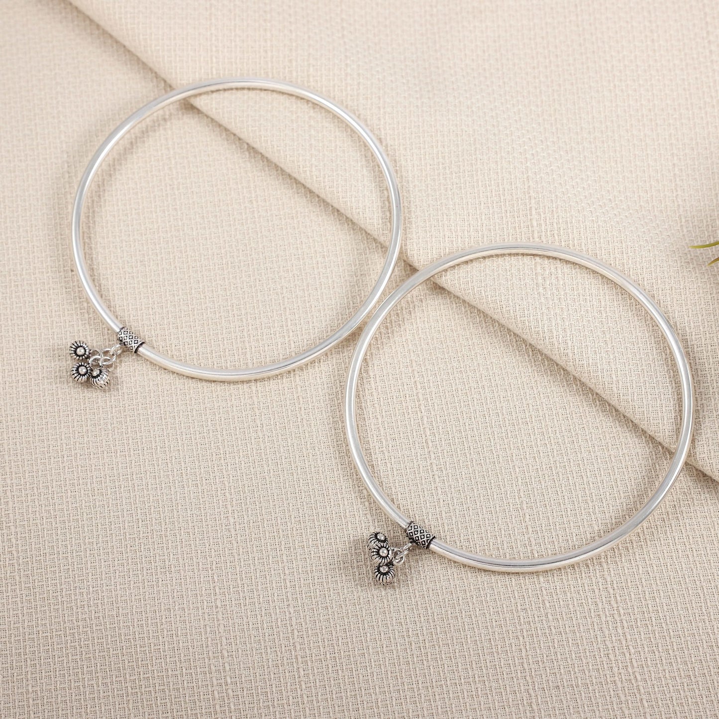 Anisha Silver Kada Anklets