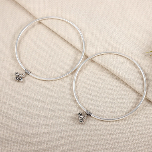 Anisha Silver Kada Anklets
