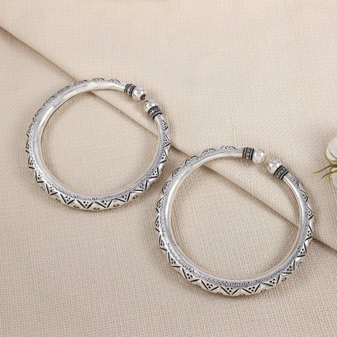 Anisha Antique Silver Kada Anklets