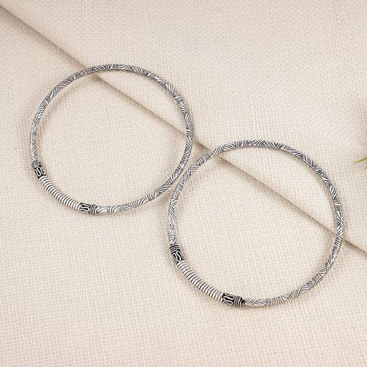 Vrinda Silver Kada Anklets