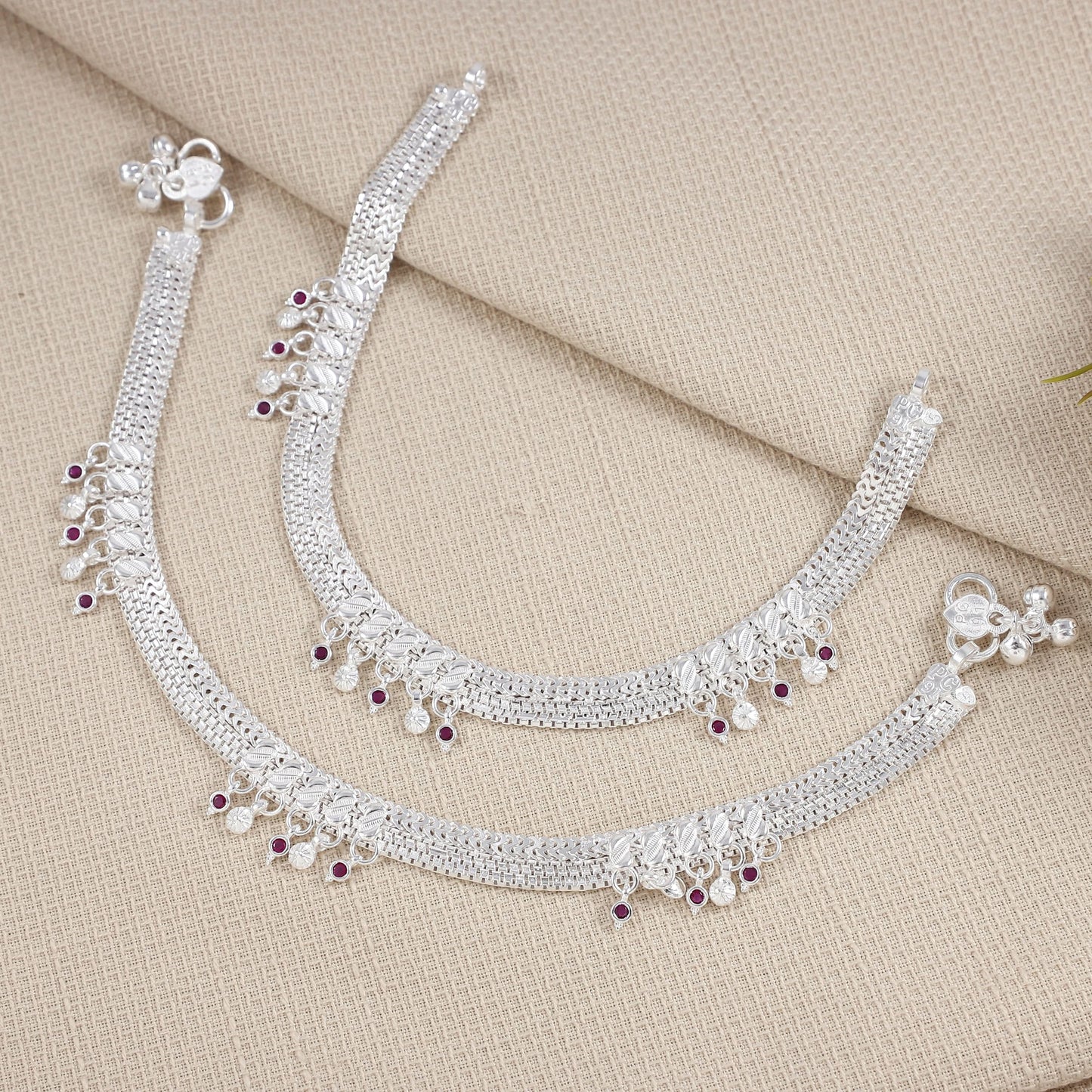Asha Silver Anklets