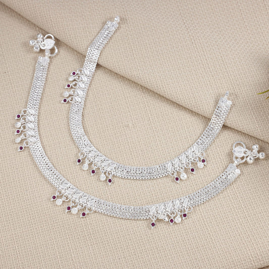 Asha Silver Anklets