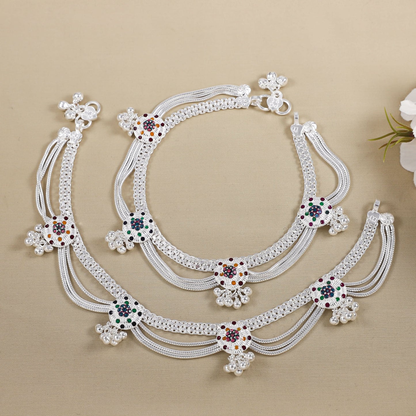 Sunita Silver Anklets