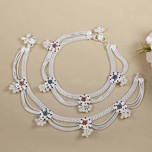 Sunita Silver Anklets