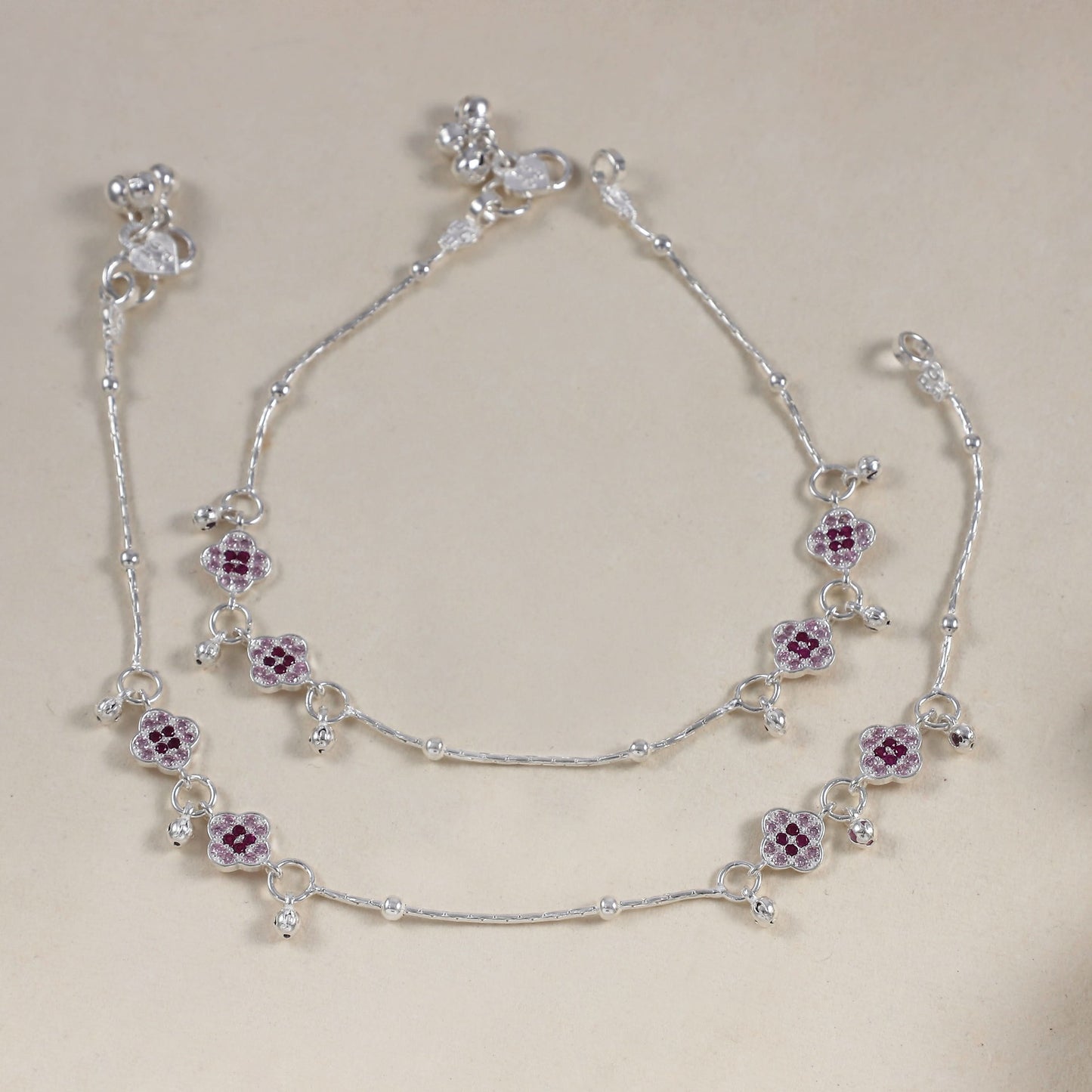 Vedika Silver Anklets