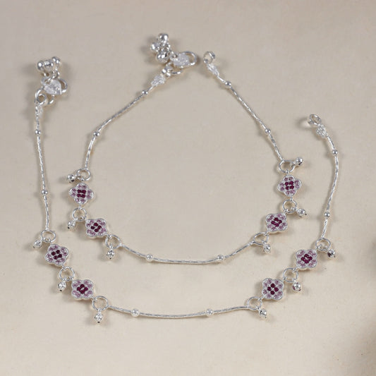 Vedika Silver Anklets