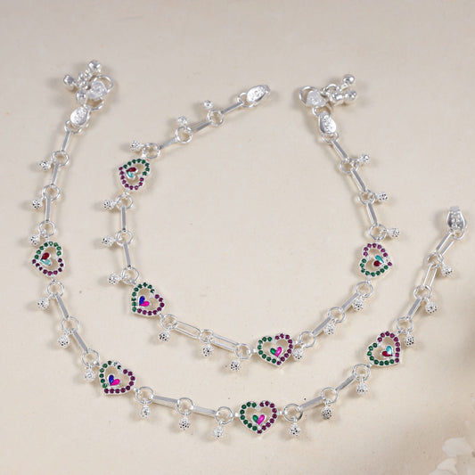 Zoya Silver Anklets