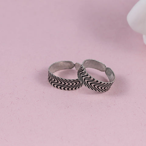 Antique Zigzag Silver Toerings