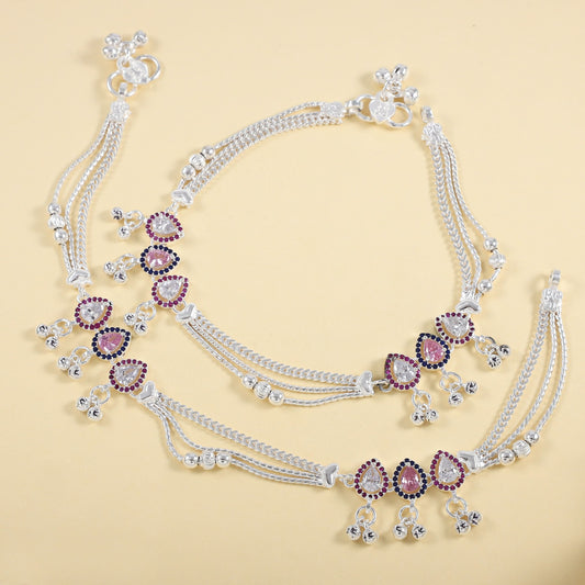 Priya Silver Anklets