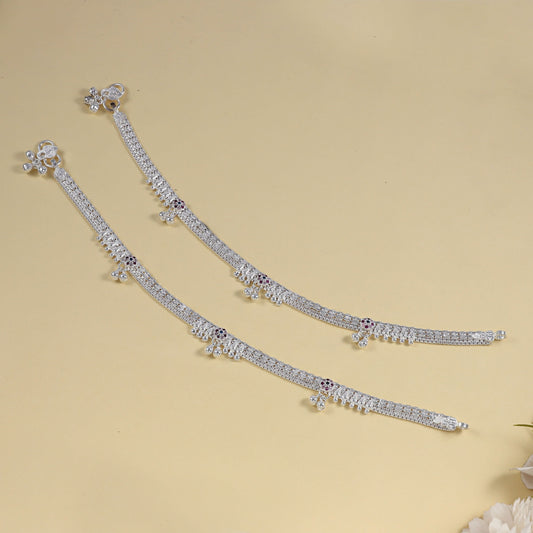 Aishwarya Everyday Fashion Statement Silver Anklets