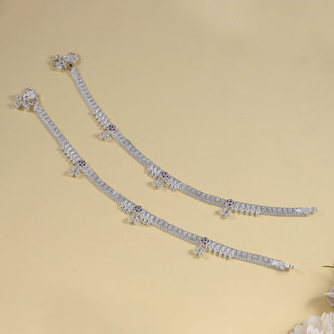 Aishwarya Everyday Fashion Statement Silver Anklets