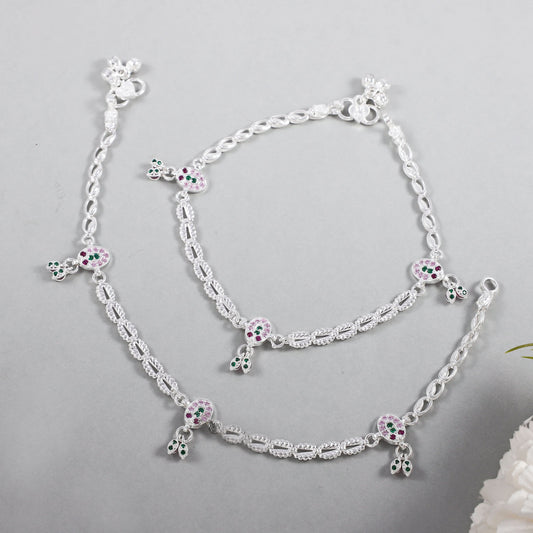 Navika Silver Anklets