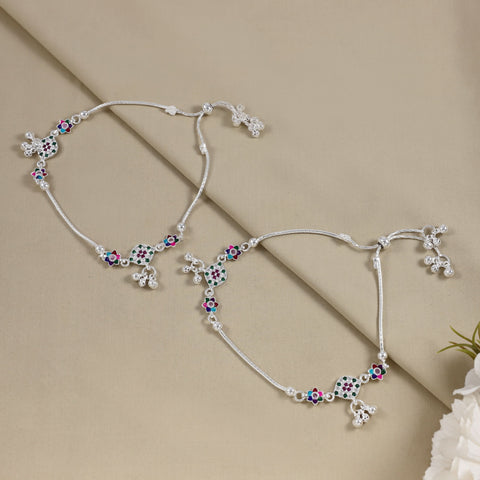 Pranjal Silver Anklets