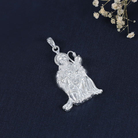 Bajrang Bali Grace Silver Pendant For Him