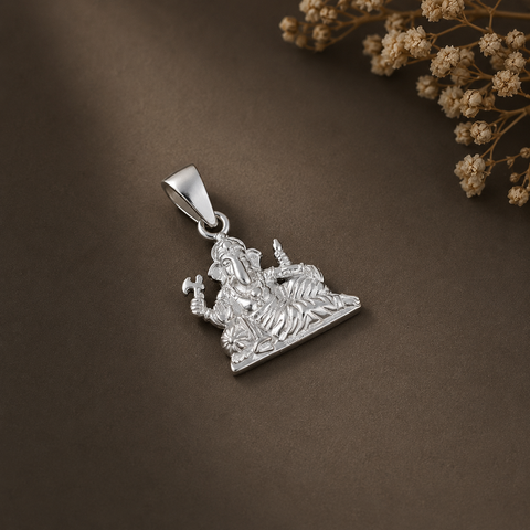 Siddhivinayak Silver Pendant For Him