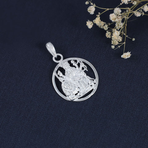 Adi Shakti Silver Pendant For Him