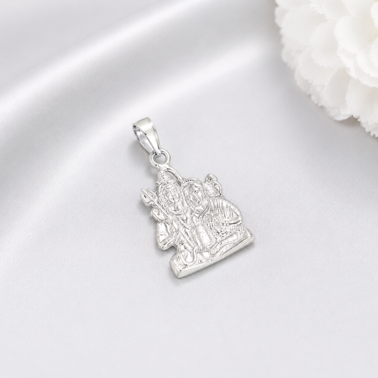 Shiv Shakti Silver Pendant For Him