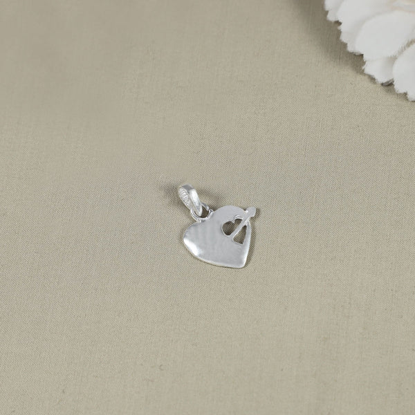 Eternal Arrow Heart Silver Pendant