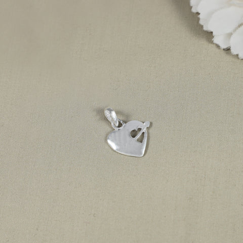 Eternal Arrow Heart Silver Pendant