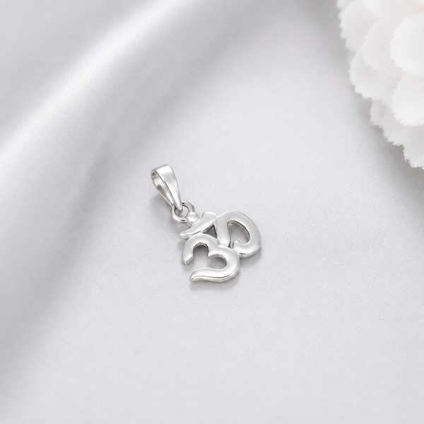Om Peace Silver Charm Pendant