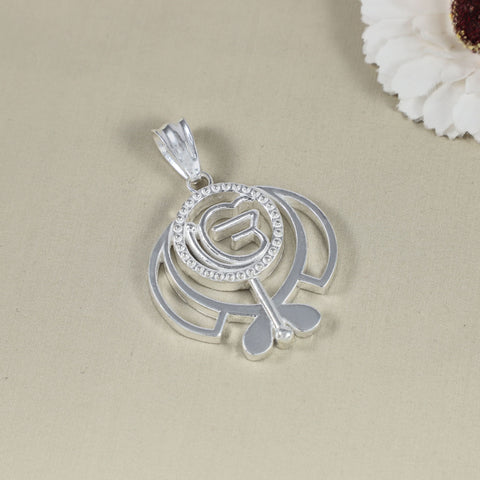 Ek Onkar Charm Silver Pendant For Him