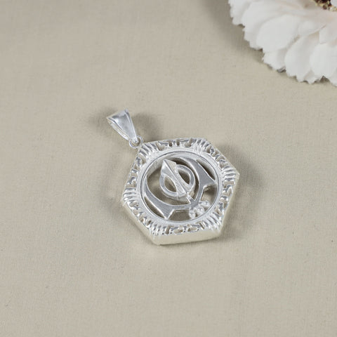 Sikh Khanda Silver Pendant For Him