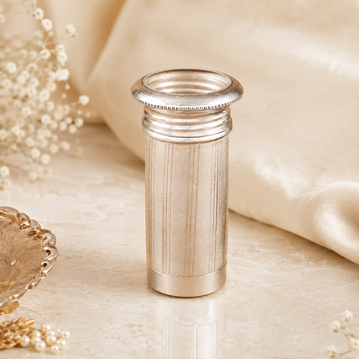 Elegant Stripe Silver Box