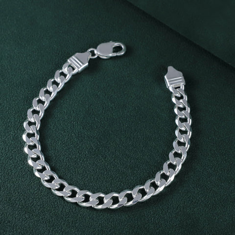 Yuvraj Heavy Link Silver Bracelet For Him
