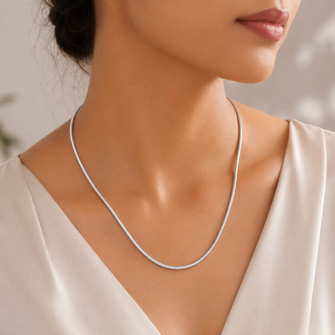 Diya Minimal Snake Silver Chain